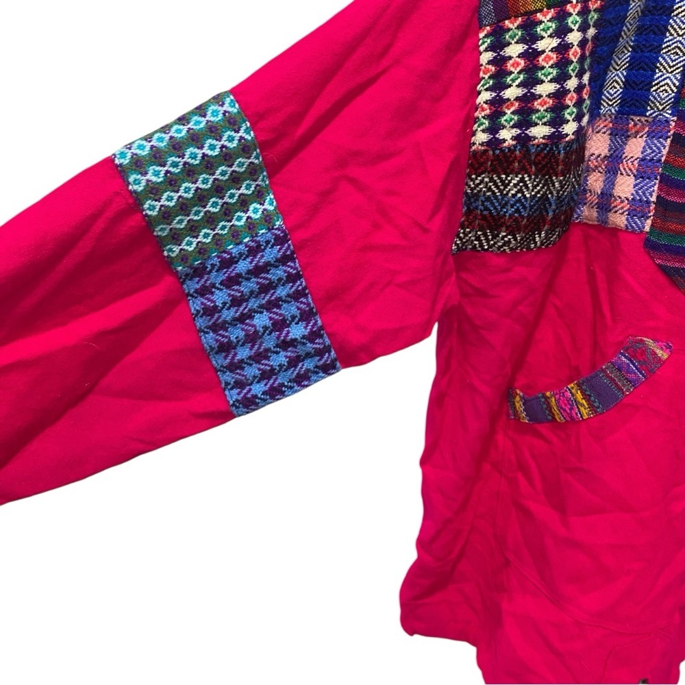 Vtg Homemade Mexican Poncho Sweater Vibrant Color… - image 7